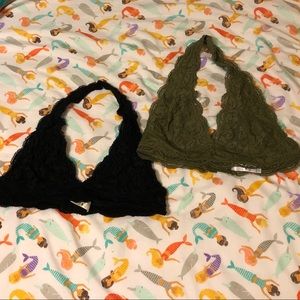 Set of 2 Lacy Halter Top Bralettes